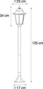Klasické stojace vonkajšie svietidlo tmavozelené 125 cm IP44 - New Orleans