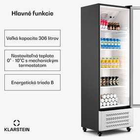 Klarstein GrandCooler chladnička na nápoje, 306 l, LED osvetlenie, s kolieskami, 4 police