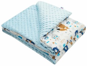 New Baby Detská deka z Minky Medvedíci modrá, 80 x 102 cm