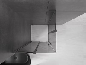 Mexen Velar L Duo, sprchový kút s posuvnými dverami 80 x 80 cm, 8mm šedé sklo, brúsený grafit, 871-080-080-02-43-95