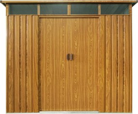 Záhradný domček BestBerg ZDSL-4D / 4,6 m² / 238 x 194 x 202 cm / dekor červené drevo / hnedá
