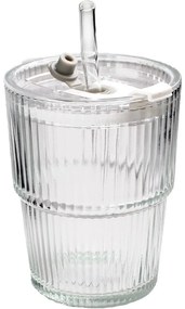 Toro Pohár so slamkou 320 ml, 9,5 x 9,5 x 11,3 cm