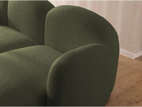 Zelená rohová pohovka z textílie buklé (do tvaru "U") Orbit – Ropez