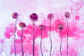 Samolepiaca tapeta kvety s ružovou parou - 300x200