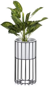 Kovový kvetináč LOFT 42x20 cm čierna/biela