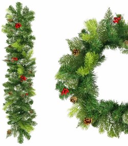 SPRINGOS Vianočná reťaz Girlanda z vetvičiek a zdobením 100 cm, zelená