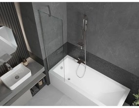 Mexen Next, vaňová  zástena 1-krídlová 50 x 150 cm, fixné krídlo, 6 mm číre sklo, chrómový profil, 895-050-000-00-00-01