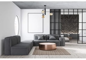 Luster na tyči FLEX 3xE27/60W/230V čierna/dymová béžová