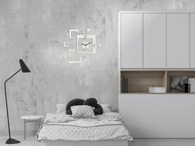 3D nalepovacie hodiny Trio biele