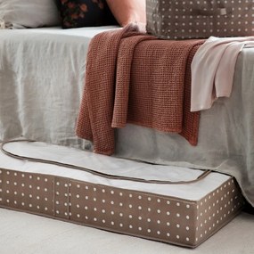 Malý béžový úložný box Compactor Dots, 46 x 107 cm