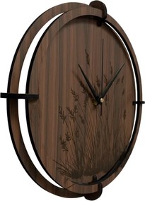 Drevené nástenné hodiny – motív lesa | SENTOP HDF0587-ORECH-WENGE