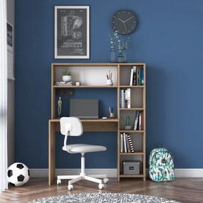 Psací stůl s regálem Hapos 113 cm dub přírodní