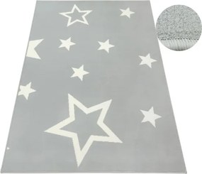 Koberec LUNA 533744/89944 hviezdy, sivý / krémový