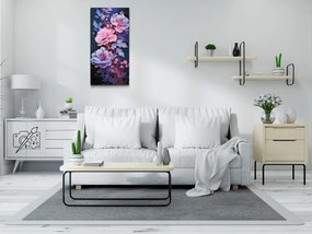 Gario Diamantové maľovanie Modro fialové ruže Rozmery: 40 x 80 cm, Rámovanie: Iba zrolované plátno, Diamanty: Okrúhle