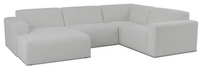 Biela rohová pohovka z textílie buklé (do "U") Roxy – Scandic