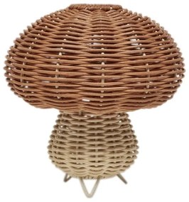 OYOY Přenosná ratanová lampička Mushroom 15 cm