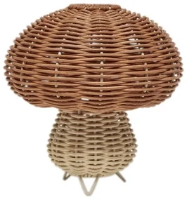 OYOY Přenosná ratanová lampička Mushroom 15 cm