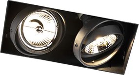 Zapustené bodové svetlo čierne GU10 AR70 bez rámu 2-žiarovkové - Oneon