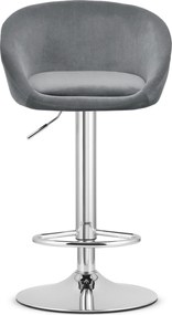 Barová stolička EAST sivý zamat / čierna podnož