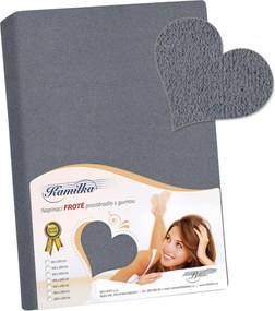 Bellatex Froté prestieradlo Kamilka tmavosivá, 90 x 200 cm