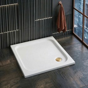 Rea Belmond, akrylová sprchová vanička 80x80x5 cm, biela lesklá, REA-K4370