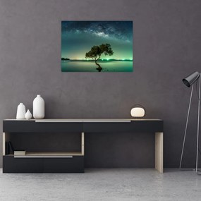 Sklenený obraz nočného neba (70x50 cm)