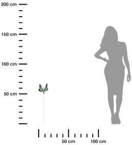 Zapichovacia záhradná dekorácia Butterfly, sada 3ks, 70 cm, kov, viacfarebná