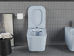 Mexen Teo, závesné WC Rimless s WC doskou slim, duroplast, šedá-modrá matná, 30854069