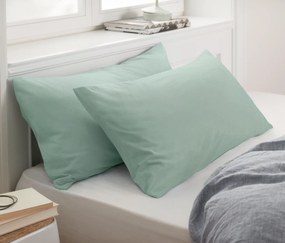 Džersejové obliečky na vankúš, 2 ks, šalviovozelené