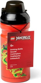 Červená fľaša na vodu s čiernym vekom LEGO® Ninjago, 390 ml