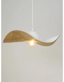 Luster na lanku KAPELLO 1xE27/60W/230V pr. 55 cm biela/zlatá