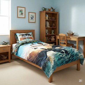 Posteľné obliečky z mikrovlákna Ako si vycvičiť draka - 70 x 90 cm + 140 x 200 cm