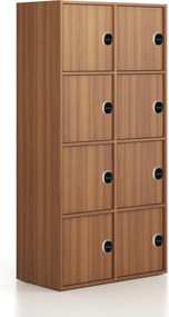 Kancelárska skriňa FRAME, 8x dvere, 872 x 450 x 1735 mm, RFID zámok, orech