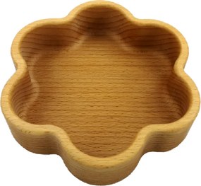 AMADEA Drevená miska v tvare kvety, masívne drevo, rozmer 15x16x4, 5 cm