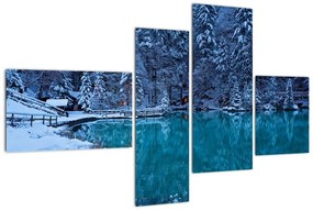 Obraz zimného jazera