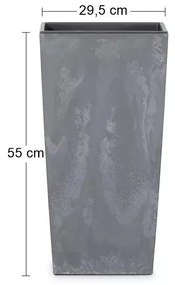 Plastový kvetináč DURS300E 30 cm - tmavosivá