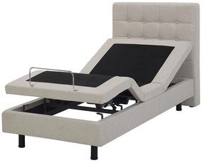 Čalúnená nastaviteľná posteľ 80 x 200 cm béžová DUKE Beliani