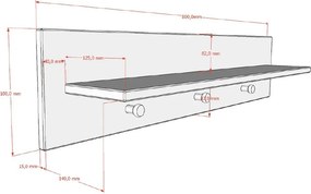 Béžový nástenný detský vešiak 80x18 cm Sezane – Vipack