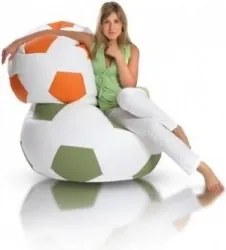 Sedací vak futbalová lopta - bielo svetlo modrá