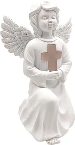 Dekorácia Strend Pro Gecco, anjel, 15x12x22 cm, polyresin, solárna, na hrob, 1 LED, AA