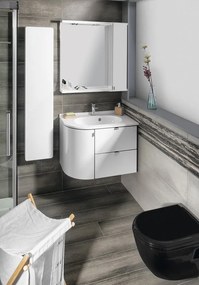 Sapho Sapho, PULSE galérka s LED osvetlením 2x3W, 75x80x17cm, pravá, biela/antracit (PU078P), PU078-3034