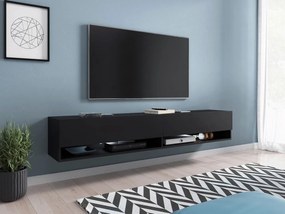 TV stolík/skrinka Aldesia 180 (čierny grafit) (osvetlenie led rgb farebné). Vlastná spoľahlivá doprava až k Vám domov. 1053723