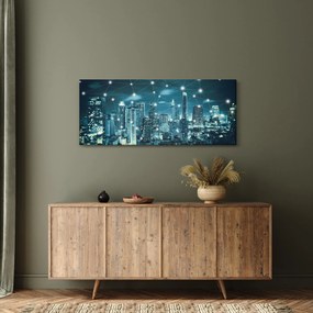 Obraz žiariaceho veľkomesta (120x50 cm)