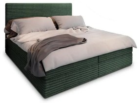 Čalúnená posteľ boxspring ISPIRA 140x200 cm zelená Matrac: Matrac Bonell pružinový