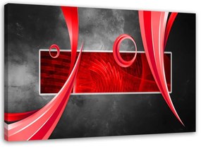 Obraz na plátně Abstraktní červená šedá - 60x40 cm