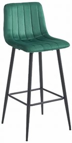 Zamatová barová stolička Florence zelená
