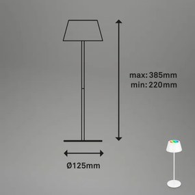 Brilo - LED RGB dotyková nabíjacia stolná lampa KIKI LED/2,6W/5V IP44 2600 mAh biela