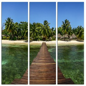 Obraz na plátne - Tropický ostrov a mólo - štvorec 3912B (105x105 cm)