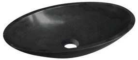 Sapho - Umývadlo na dosku BLOK 60x35 cm marquin/matná čierna
