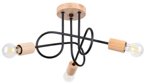 Stropné svietidlo Ember 3, drevené telo svietidla, b